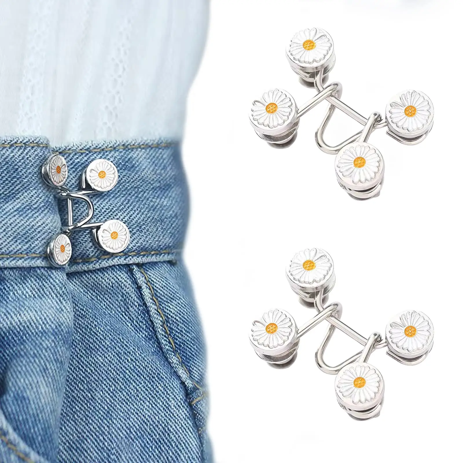 

Jean Button Pins, Adjustable Jean Button, Detachable Jean Button Pin, No Sewing Required, Perfect Fit Instant Jean Button