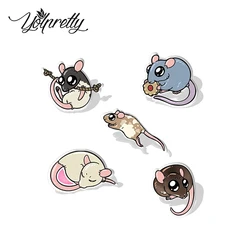 2023 Cartoon Rat and mouse Acrylic Resin Epoxy Brooches Bages Icon Jewelry Accessories