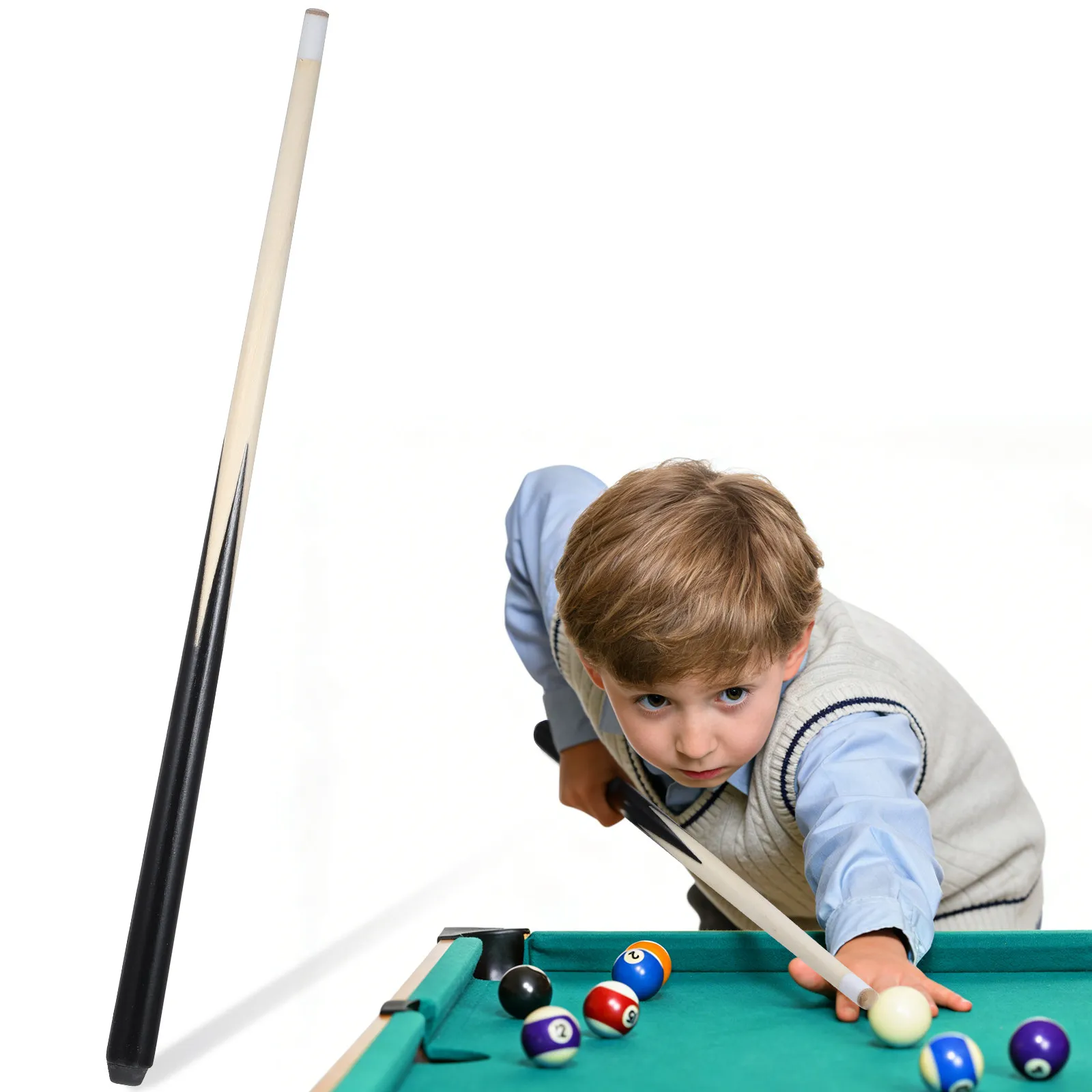 

Wooden Short Pool Cue Kids Mini Billiard Cue Stick Portable Children Pool Stick Easy Play Entertainment Billiard Tool