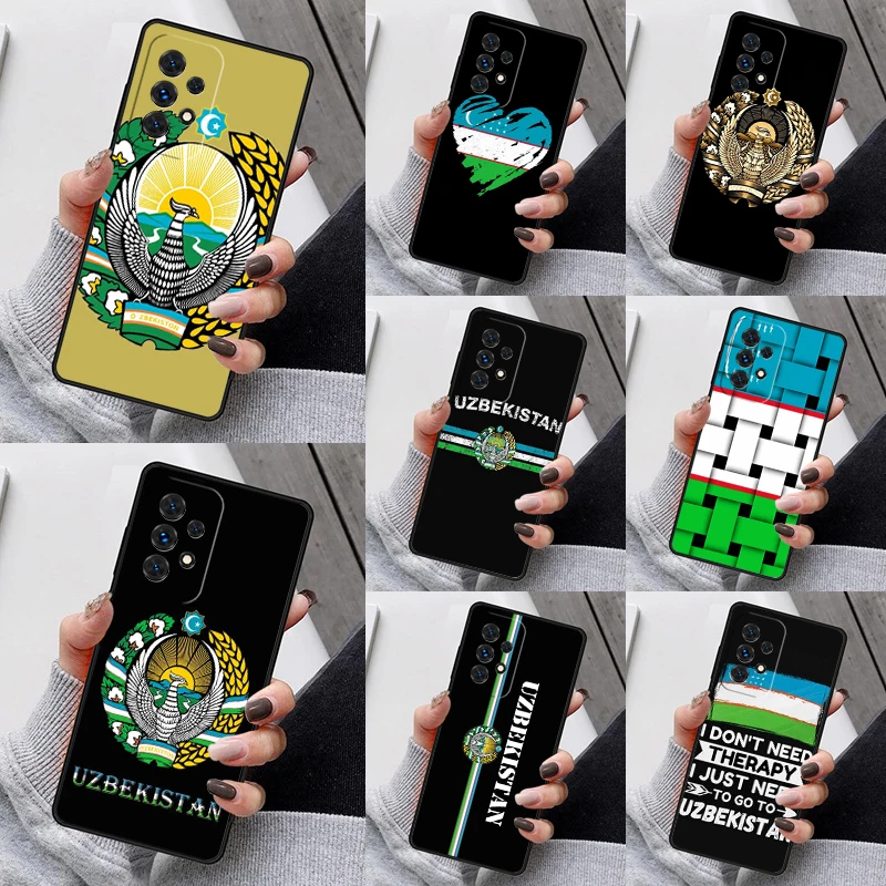 

Чехол для телефона с гербом Национального флага Узбекистана для Samsung Galaxy S25 S23 S30 S8 S21 S20 FE S24 S22 Note 10 20 Plus lite Ultra