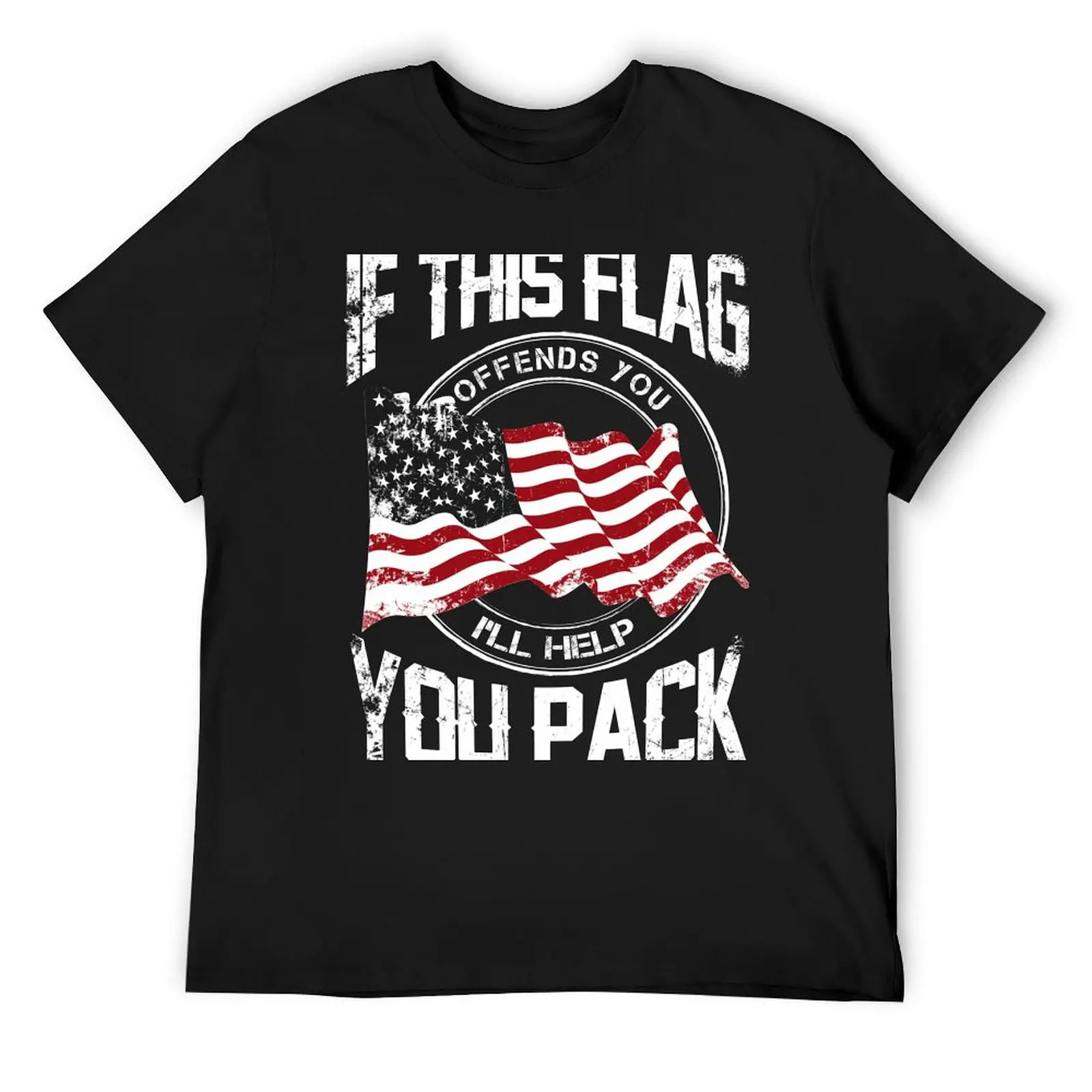 IF THIS FLAG OFFENDS YOU I'LL HELP YOU PACK T-Shirt boys whites quick drying new edition boys animal print t shirt for men