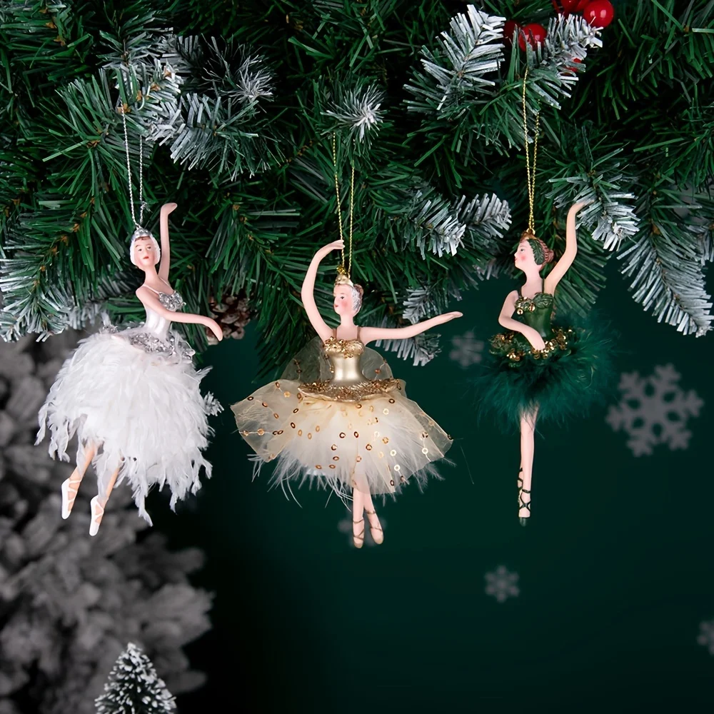 Style 3 Ballet Dancer Accessories, 6.69-Inch Green Christmas Tree Decoration, No Need Electricity Or Feathers, Perfect For