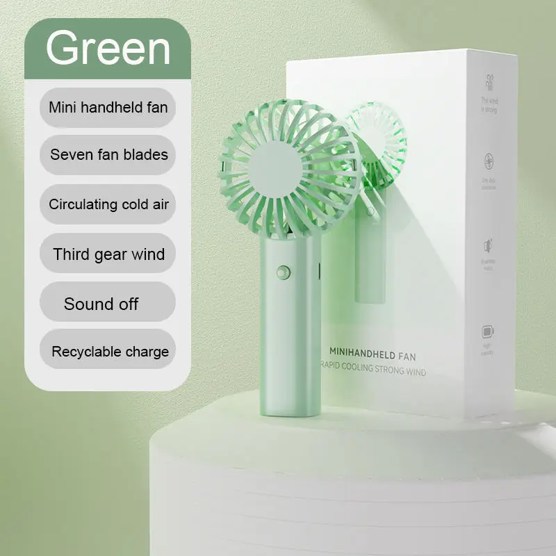 Protable Mini Portable FansHandheld USB Rechargeable Quiet Handheld Fan Lightweight Adjustable Cute Small Fan For Office Outdoor