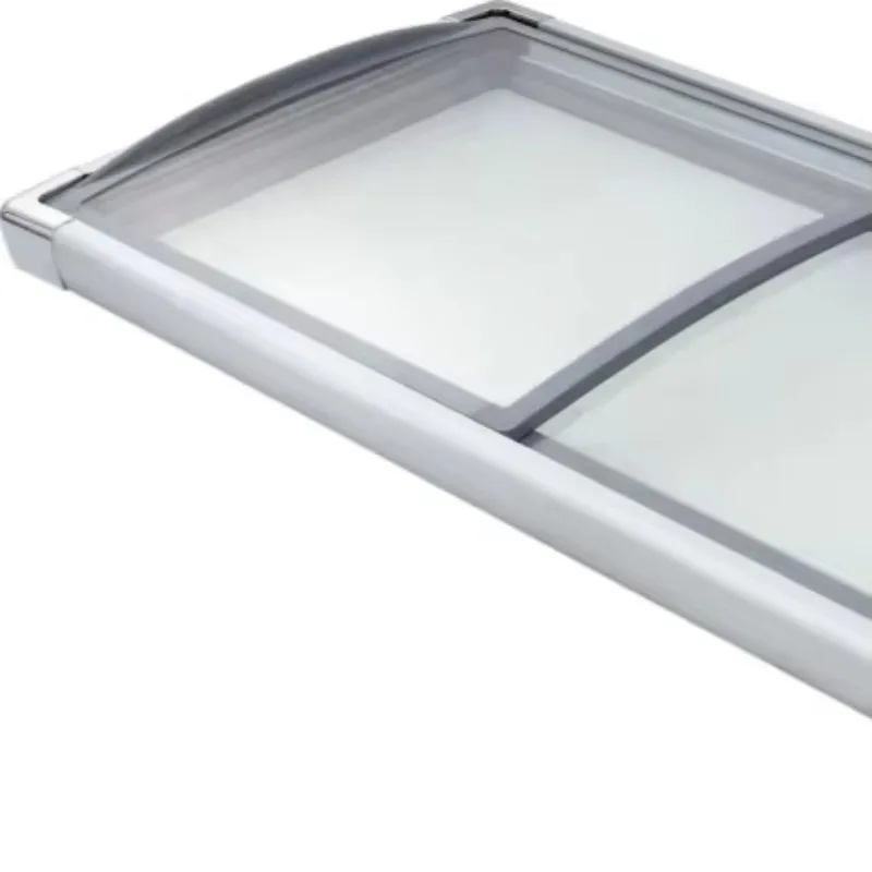 Modern commercial island freezer display glass door