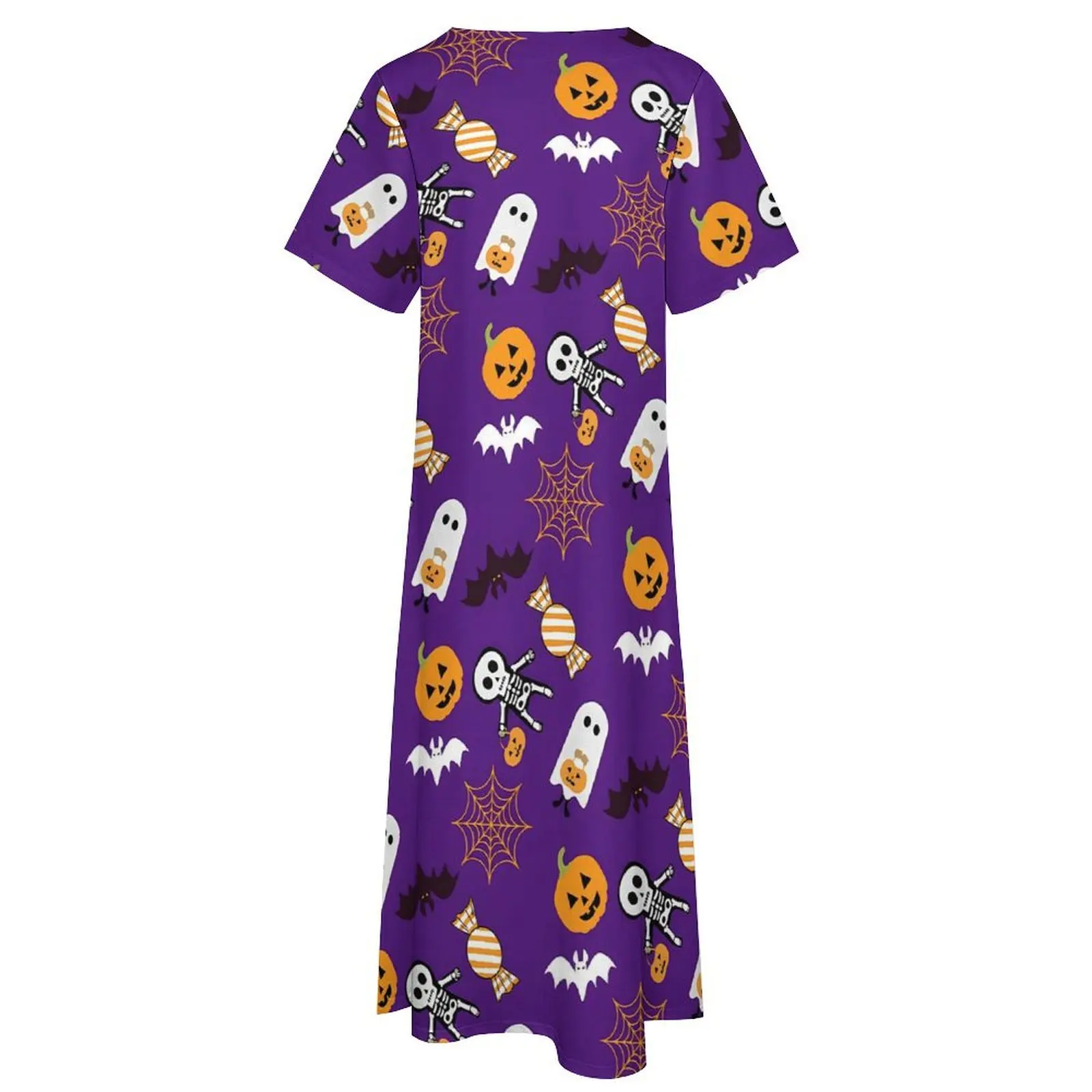 Robe d'Halloween Longue et Éducative avec Col en V pour Femme, Tenue de Plage, Fantôme, Citrouille, Style de Rue, Boho