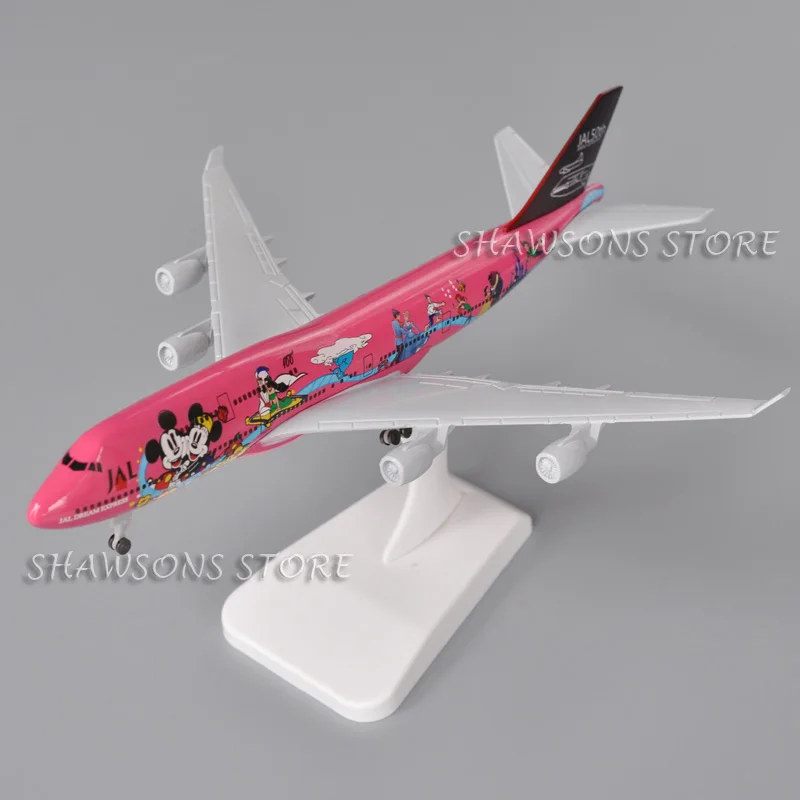 1:350 Diecast Metal Model Plane Toy Boeing 747 Cartoon Version Japan JAL Airliner Miniature Replica Collectible