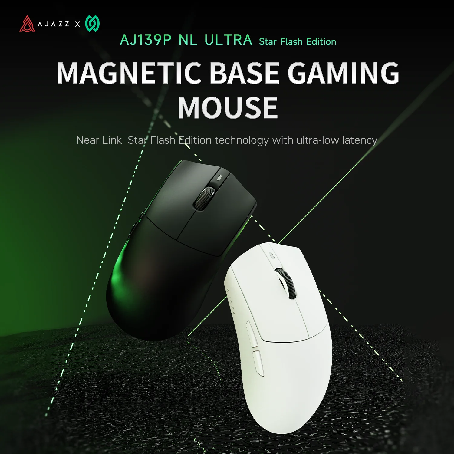 ajazz aj139p nl v3 ultra raton inalambrico para juegos tri-modo con frecuencia de sondeo de 8k sensor paw3395 integrado
