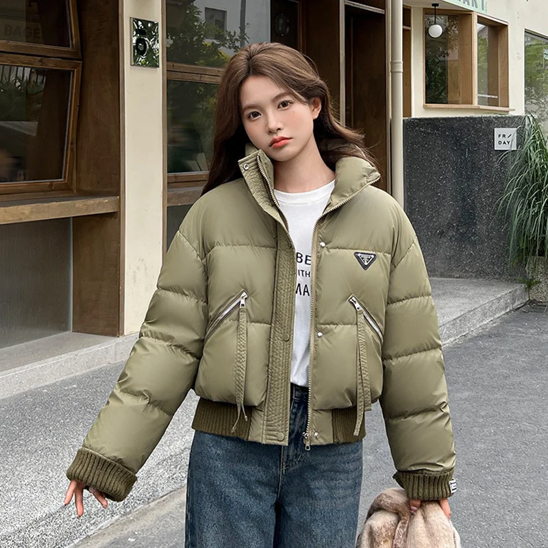 2024 New Winter Coat Women Short Parkas Cotton-padded Clothes Stand-up Collar Thicken Warm Overcoat Student Loose Bread Jackets