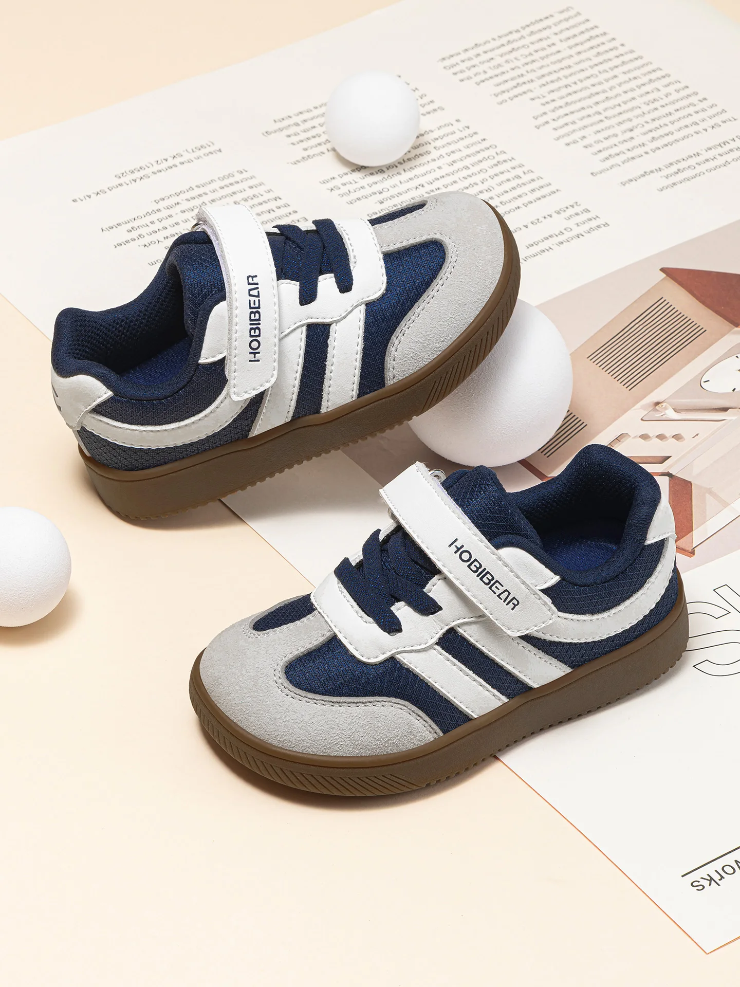 HOBIBEAR Schuhe mit breiter Zehenpartie für kleine Kinder, leichte Turnschuhe mit Klettverschluss, Kunstleder-Mesh-Wanderschuhe für Kleinkinder – Detail 12
