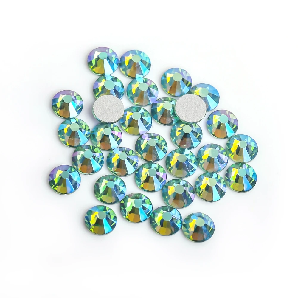 SS3-SS30 Lt Peridot AB VC стразы Non Hot Fix Rhinestone Glitter Strass Glass Crystal Stones Nail Art Rhinestones F0283