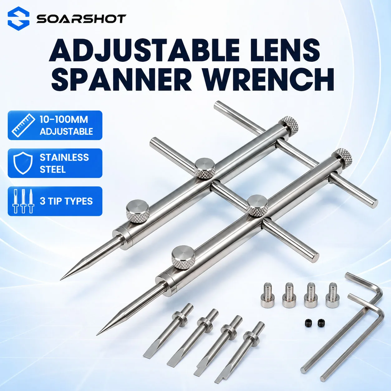 SOARSHOT SOARSHOT LSW-836 10-100mm Lens Spanner Wrench for DSLR SLR Mirrorless Camera Repair with Replaceable Tips Suction Cup Options - Aliexpress Deal