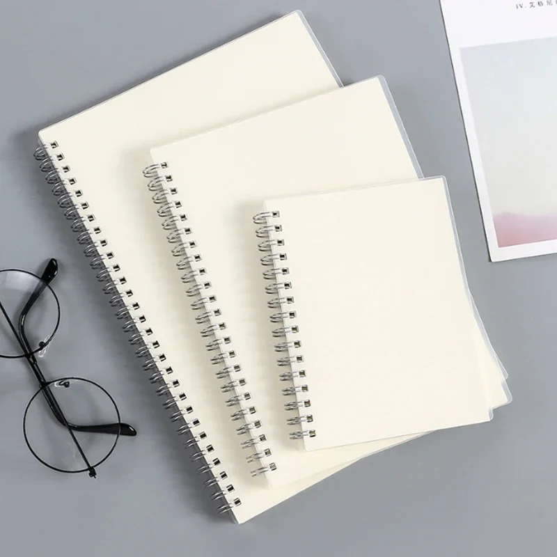 A5/b5 caderno espiral livro bobina planejador forrado em branco grade papel diário sketchbook para material escolar papelaria escritório