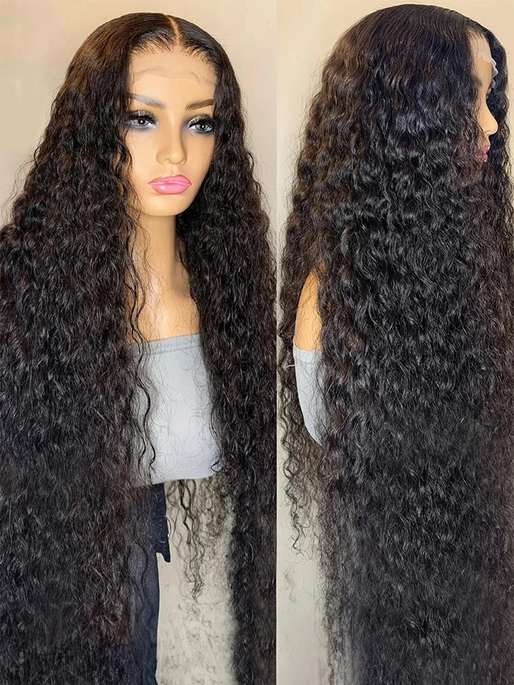 Onda profunda 13x4 13x6 hd peruca frontal de renda transparente 40 46 Polegada 360 água completa culry frente do laço perucas de cabelo humano para mulher 300%
