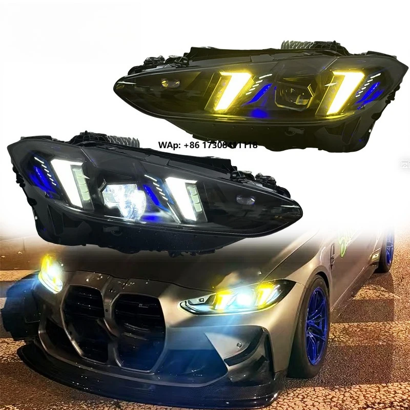 SJC Car Styling Head Lamp for G22 LED Headlight Projector Lens 2020-2025 G80 Headlights 425i 430i 435i M3 G82 Dual Color Drl