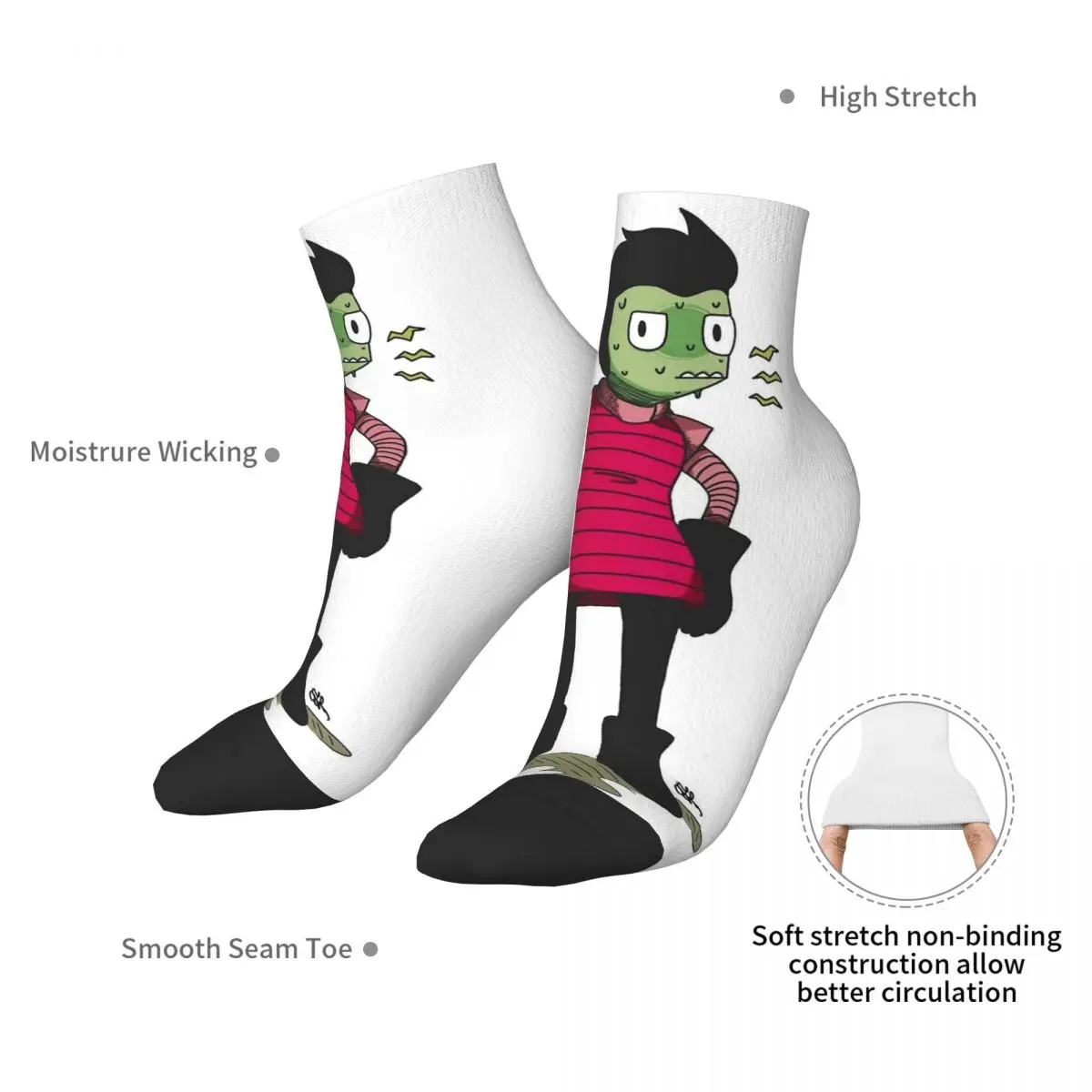 Invader Zim Socken Harajuku Superweiche Strümpfe Ganzjahressocken Zubehör für Unisex Weihnachtsgeschenke