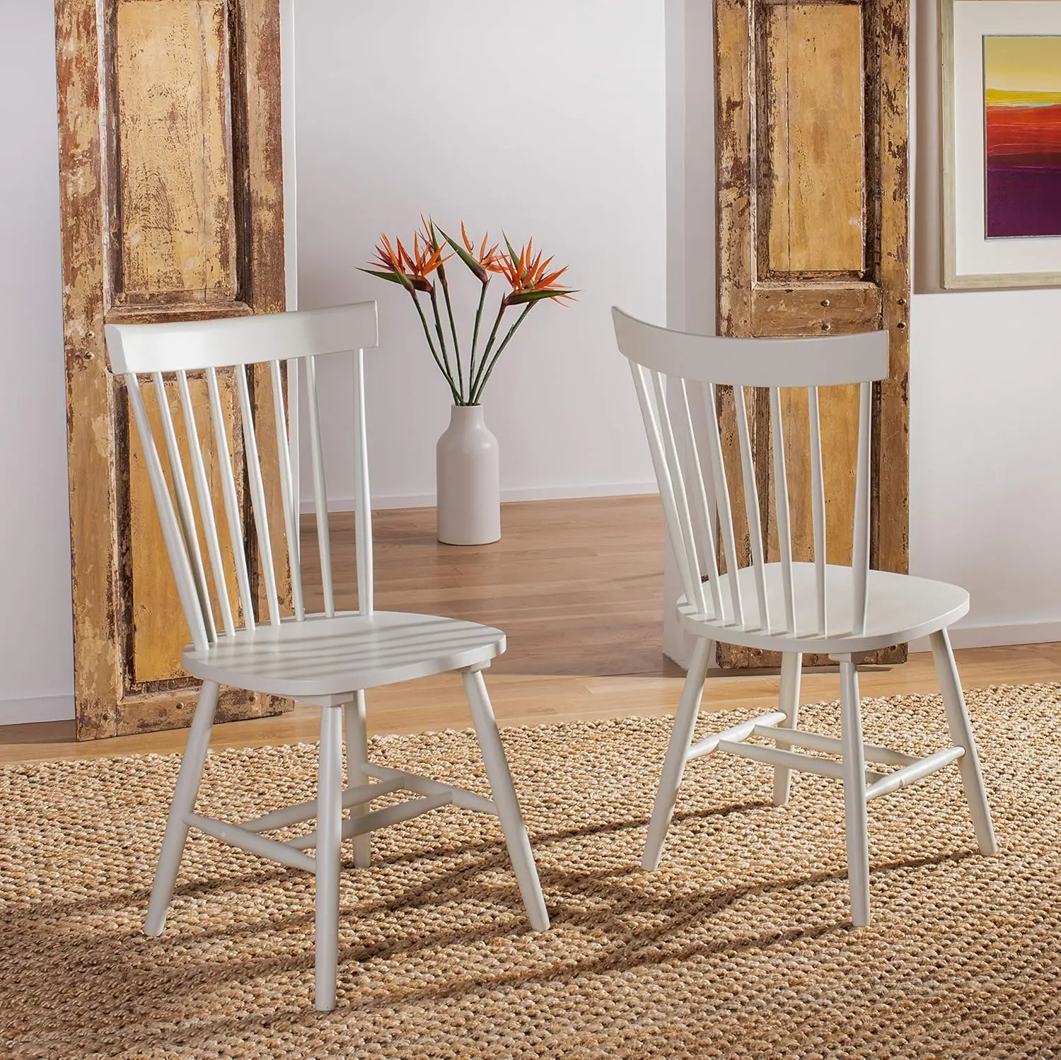 Parker Parkse Side Chair,Set of 2, Off White