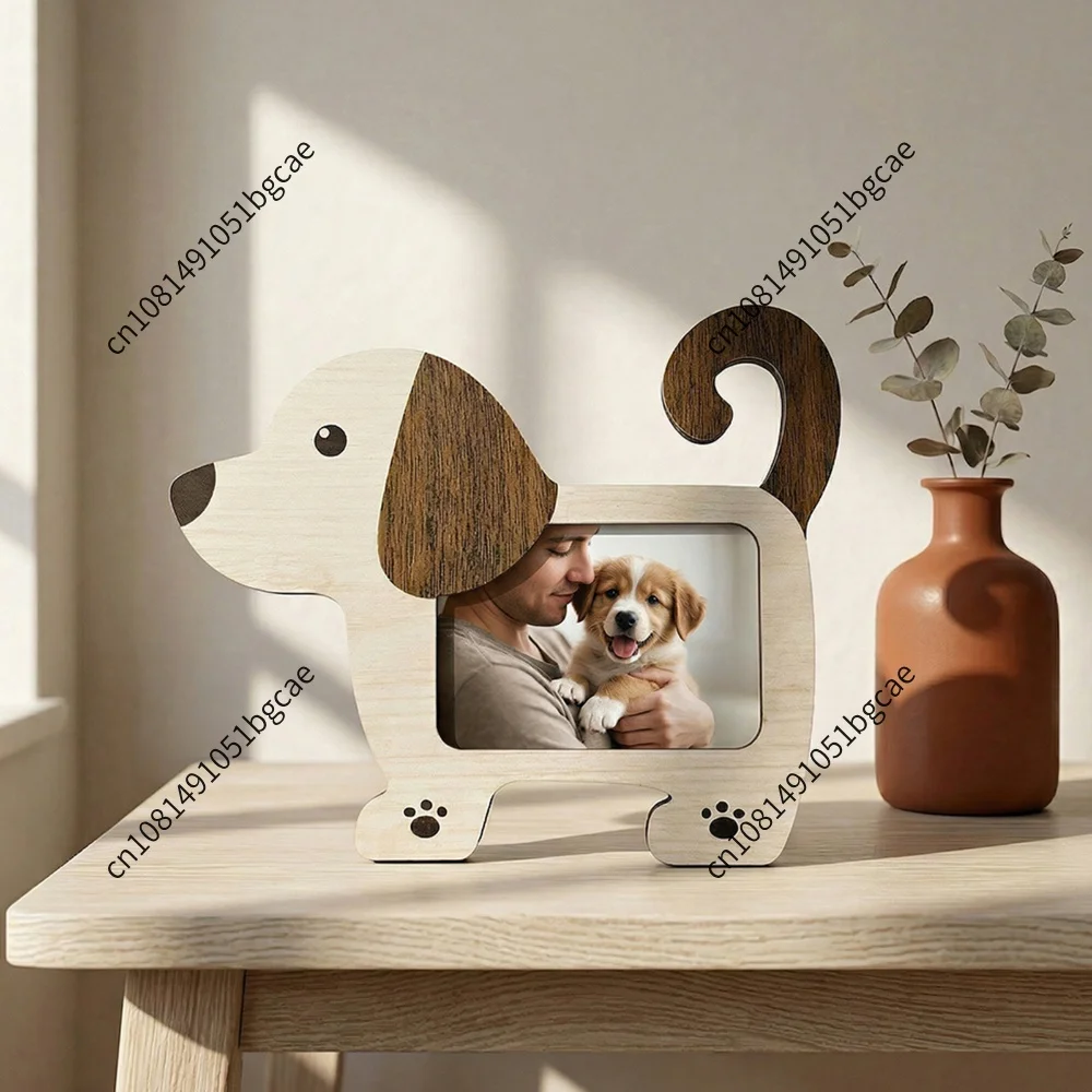 Cat and Dog Shaped Picture Holder 9.84 Inch Tabletop Display Cartoon 2D Animal Shape Picture Frame Pet Owners Lover Gift
