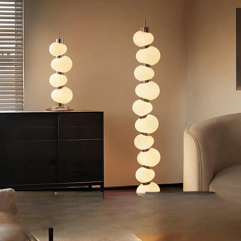 Modern Cream Style Floor Lamp 128cm Three Color Changing Light Tall Standing Lamp for Living Room Bedroom Sofa Side Table