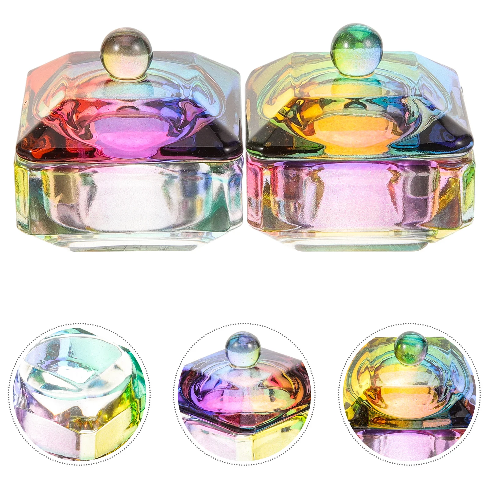 2 stuks nagelschotel kom glazen beker acryl poeder menggereedschap lichtgewicht draagbare manicure kit nagelaccessoires dappenschotel