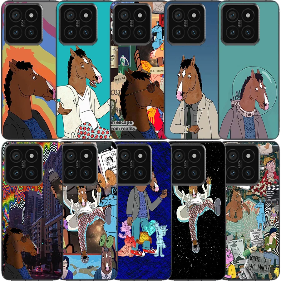 Cartoon B-BoJack Horsemans Clear Phone Case For Xiaomi Poco X6 X5 Pro X4 X3 NFC F4 GT F6 F5 F3 M5 M5S M4 M3 Pro F2 F1 TPU Patter