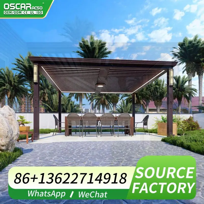 

HeavyDuty Bioclimatic Aluminum Louvered Gazebos Pergola Canopy WallMounted for US Backyard Patio Outdoor Garden pergola