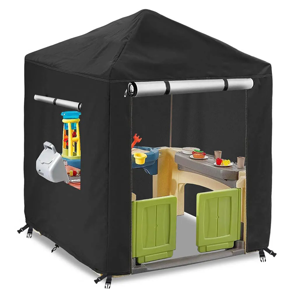 

Идеальная посадка Крышка игрового домика на открытом воздухе 420D Оксфорд Крышка игрового домика Складная структура Ripstop Защита от года