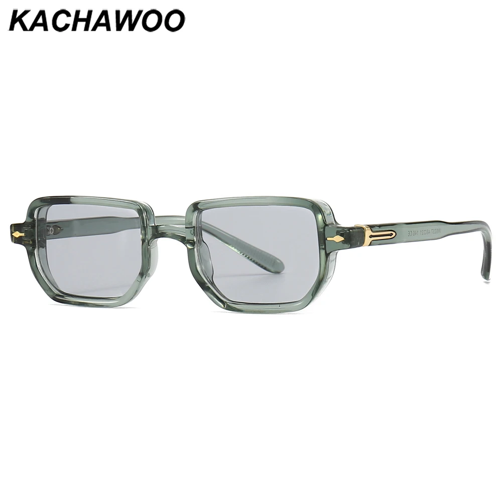 Kachawoo retro sunglasses for men green brown black uv400 square frame sun glasses women trending European style drop-shipping