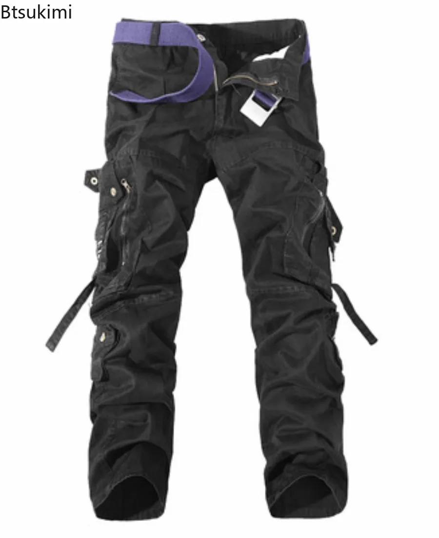 Spring New Men's Cargo Pants Casual Multiple Pockets Overalls Pants Male Outdoor High Quality Cotton Baggy Trousers Oversized 42 view 3