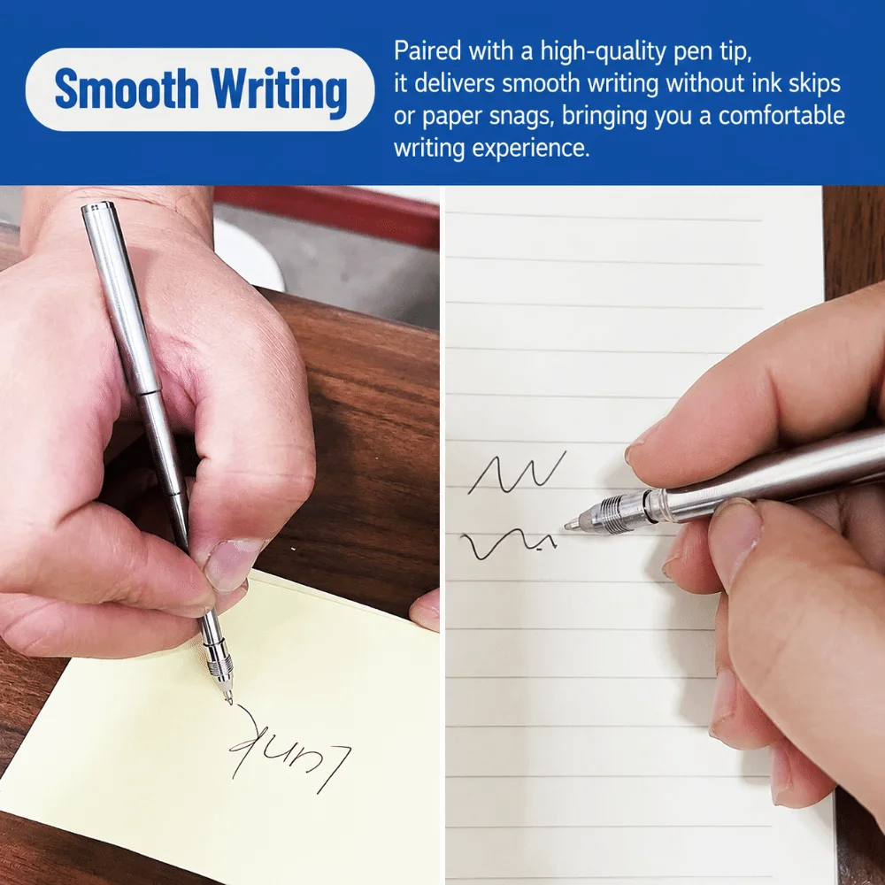 Durable Stainless Steel Telescopic Pen with Keychain Tiny Pocket Pen Portable Tiny Key Ring Pen Gift
