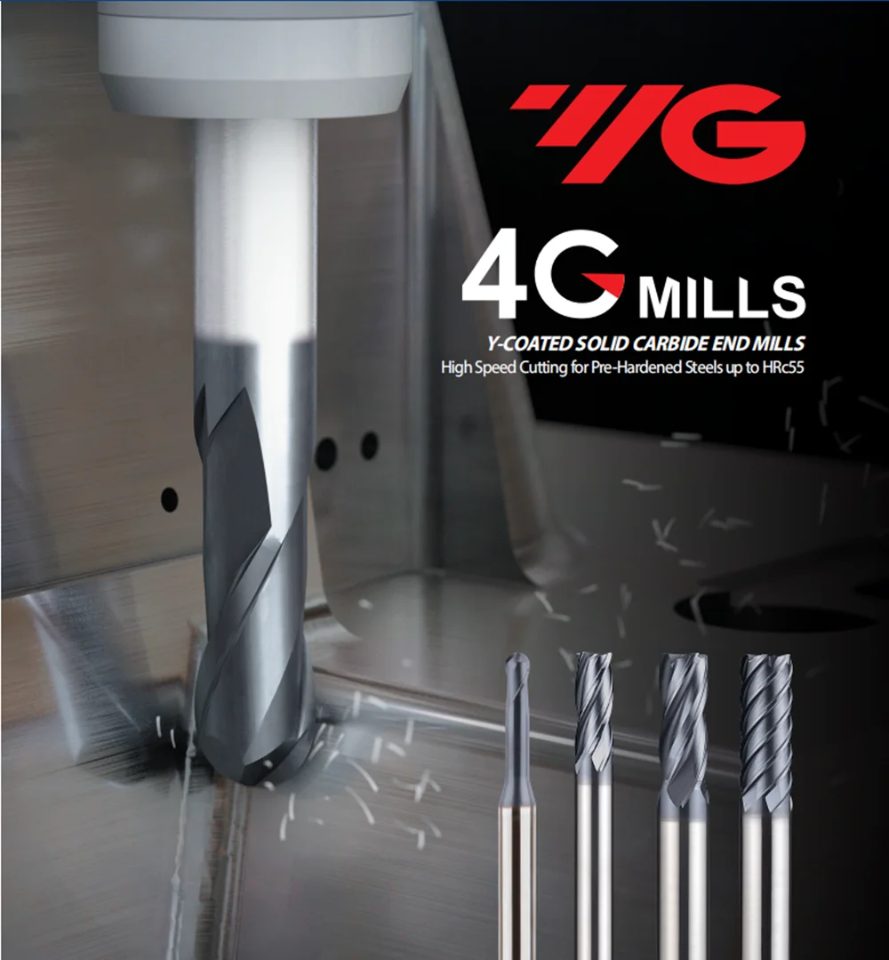 

YG-1 4G mills 1mmR0.2 1.5mmR0.2 SOLID CARBIDE END 4 FLUTE MULTIPLE HELIX CORNER RADIUS SEME01010024SE SEME01015024S