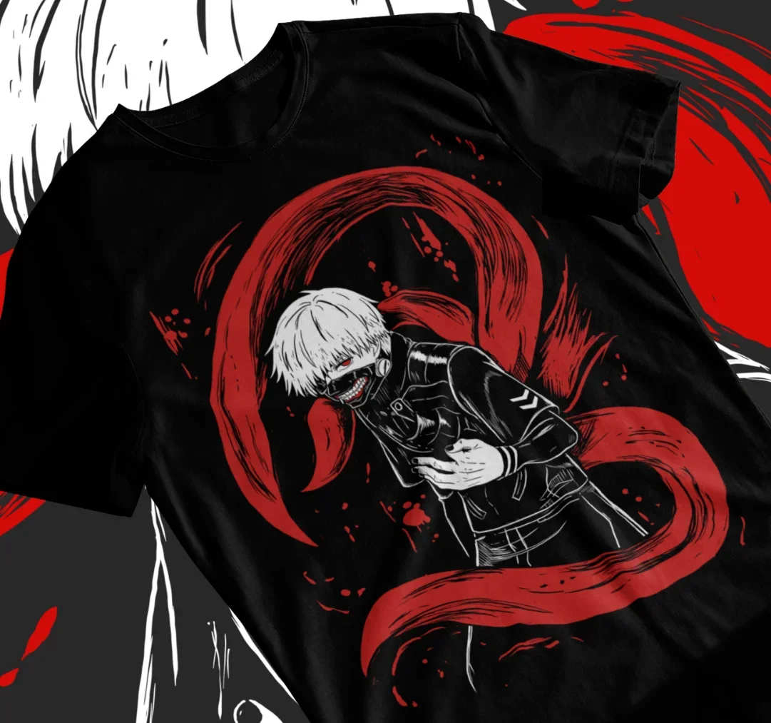 Tokyo Ghoul Kaneki T-Shirt Ken Anime Manga Strip Horror Shirt Soft Tee All Sizes