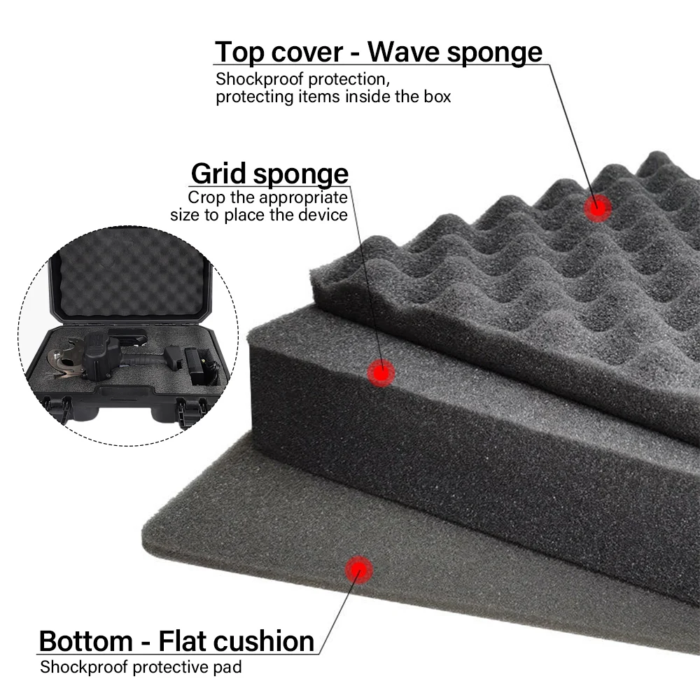 Waterproof Hard Carry Case Bag Tool Case With pre-cut Sponge Storage Box Safety Protector Organizer Portable Hardware Toolbox