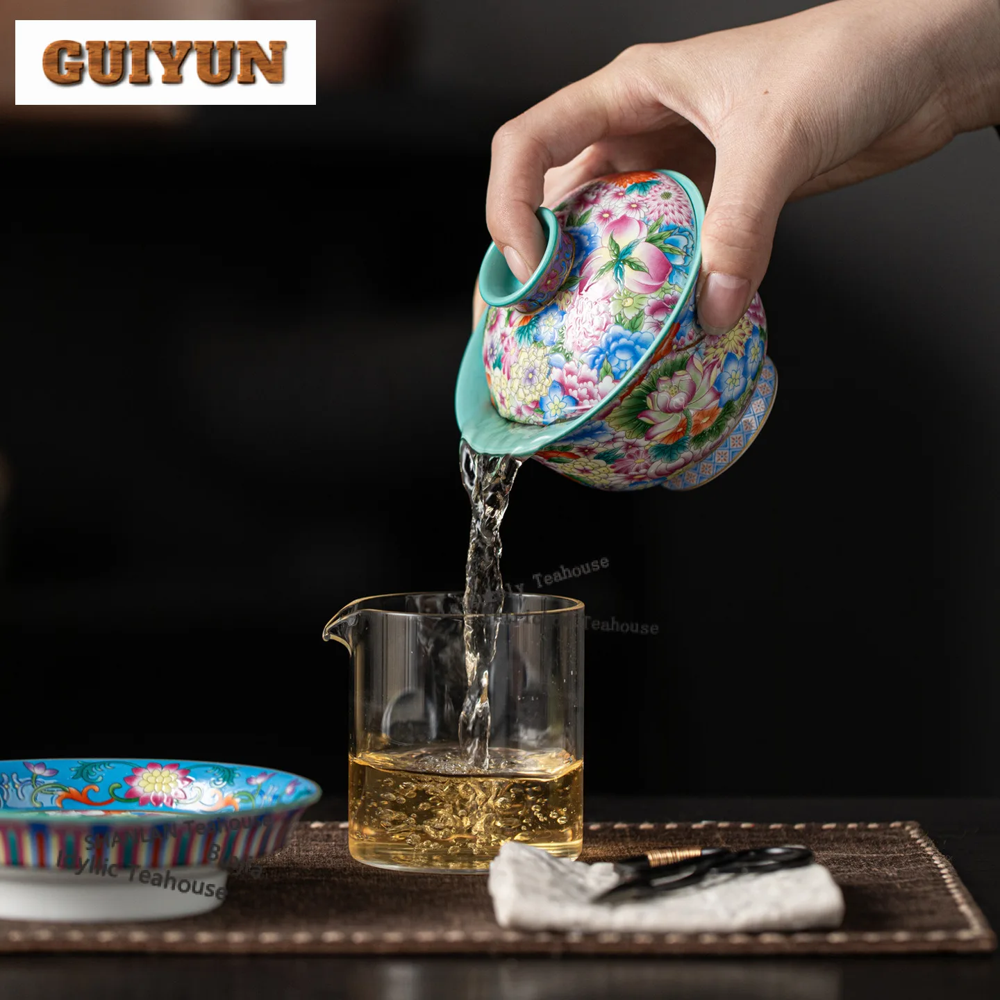 160ml Colour Enamels Gaiwan Antique Tea Tureen Household Tea Bowl With Lid Kit Tea Making Cover Bowl Cafes Accessories Craft