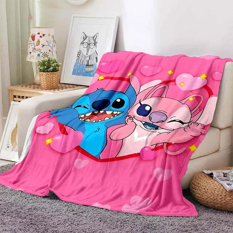 

Disney Stitch Flannel Fluffy Throw Camping Blanket for Children Sofa Throw Blanket Modern Fashion Gift Miniso Girlfriend Gift