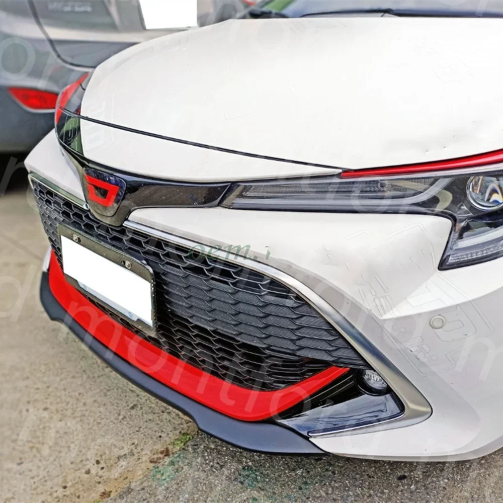 

car styling 2019-2023 for Toyota Corolla Auris E210 5DR Hatchback Front Bumper Lip Gloss Black carbon fiber Spoiler Splitter