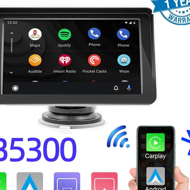 

Wireless Carplay Monitor 7" Portable Car MP5 Player Wireless Carplay Android Auto Airplay Car Multimedia Player Bluetooth