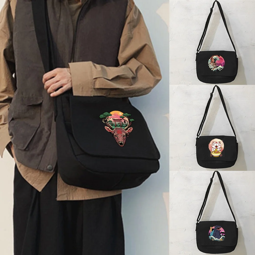 Messenger Bag Japan Cat Series Reusable Eco-friendly Casual Handbags Fashion Men Women Crossbody Bags Portable Organizer Pouch