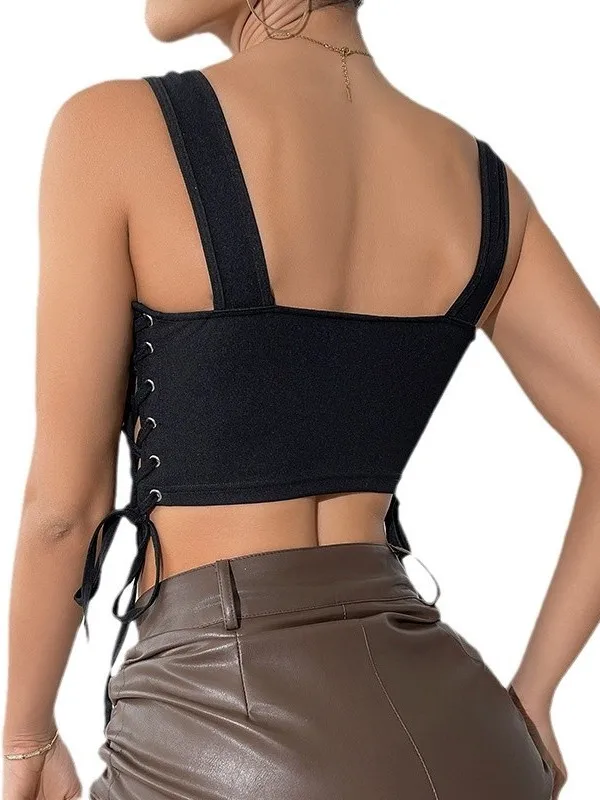 

Корсетный жилет с ремешком из волокна, облегающий уличный жилет из ткани Cosite, женский жилет, лето 202, стандартная длина, Svel