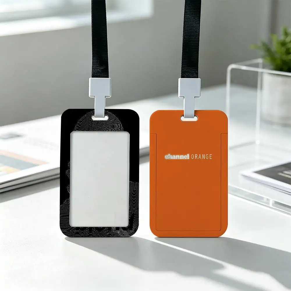 F-Frank Ocean Blonde Singer Clear Window ID Card Holder, Business Badge Holder With Neck Lanyard, Office Work Permit Card Cover