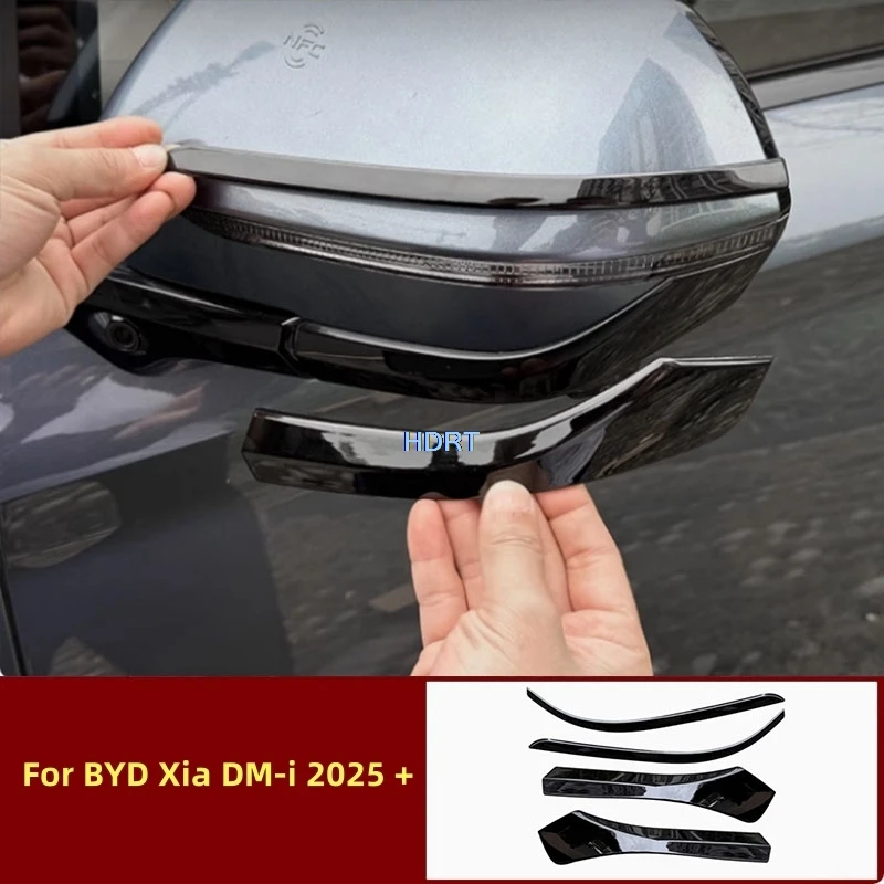

For BYD Xia DM-i 2025 + Car Styling Rear View Mirror Sun Rain Shield Cover Reverse Mirror Trim Protector Decoration Accessories