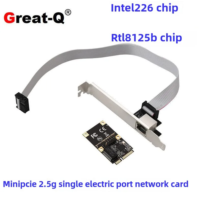 Mini PCIe to 2.5g Gigabit Ethernet Card 2500M Desktop RJ45 Single Port Mini PCI-E Expansion Card