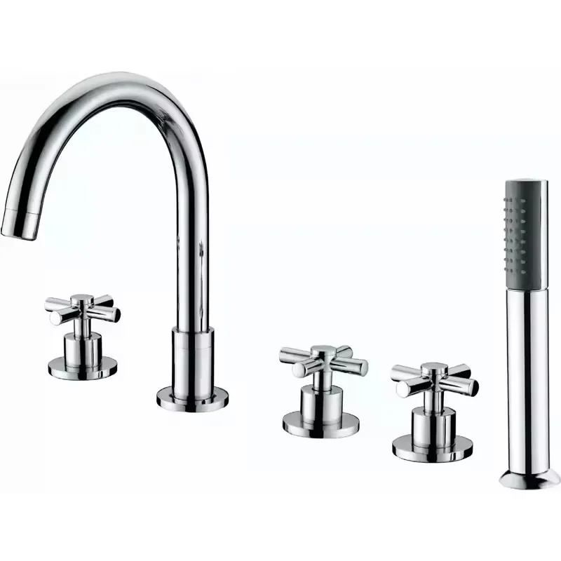 LUSA NEW hot & Cold Split Bathtub Side 5 Piece Faucet Set with Shower high quality brass basin faucet