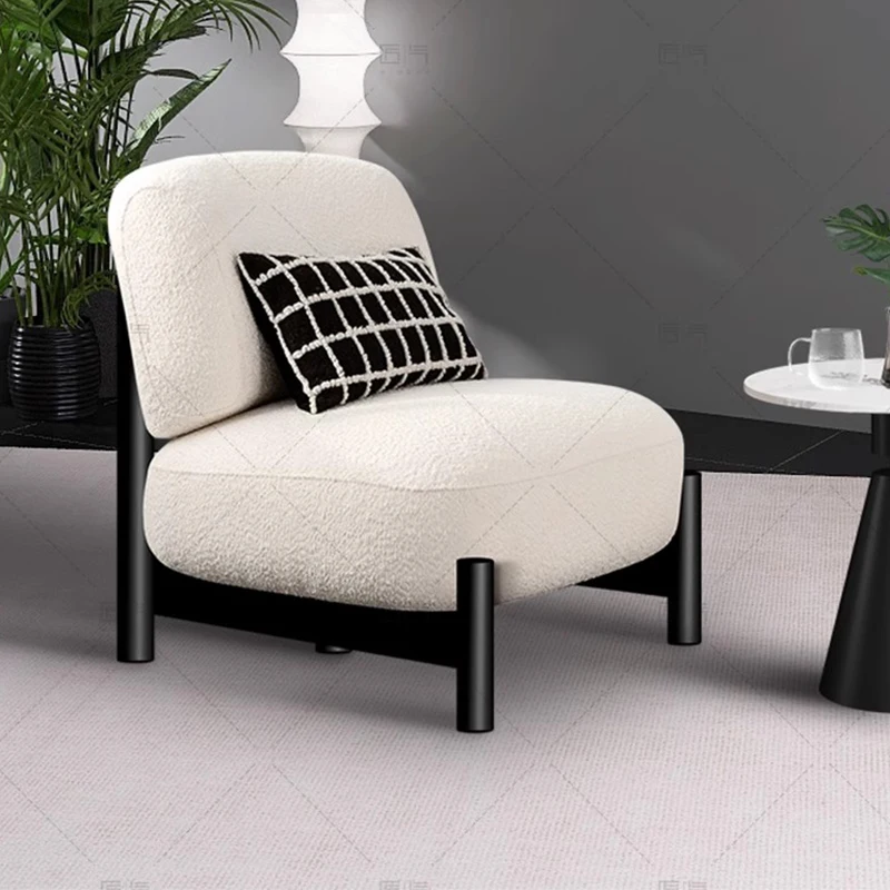 

Modern Cloth Art Living Room Chairs Balcony Vintage White Ergonomic Living Room Chairs Lounge Floor Fauteuil Design Furniture