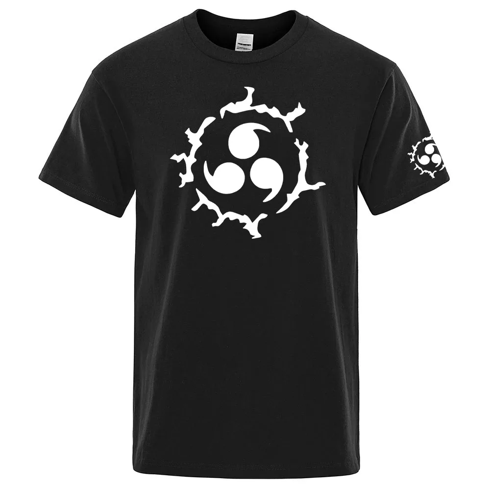 2026 NARUTO Brand Summer Men's Sharingan Uchiha Sasuke Itachi Logo Print New Short Sleeve Solid Color Streetwear Casual T-shirt