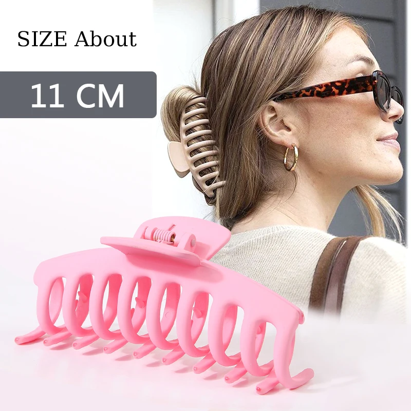 

Hot Sale 11CM Keel Frosted PS Plastic Material Women Hair Claw Clip Hairpin Hair Clip Headwear Women Hair Accessories