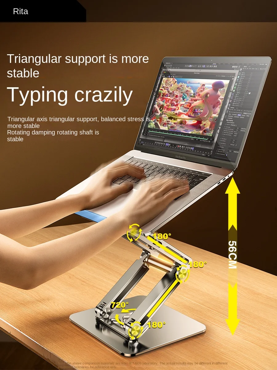 

Rotating laptop stand bracket suspended desktop lifting and elevating mechanical arm