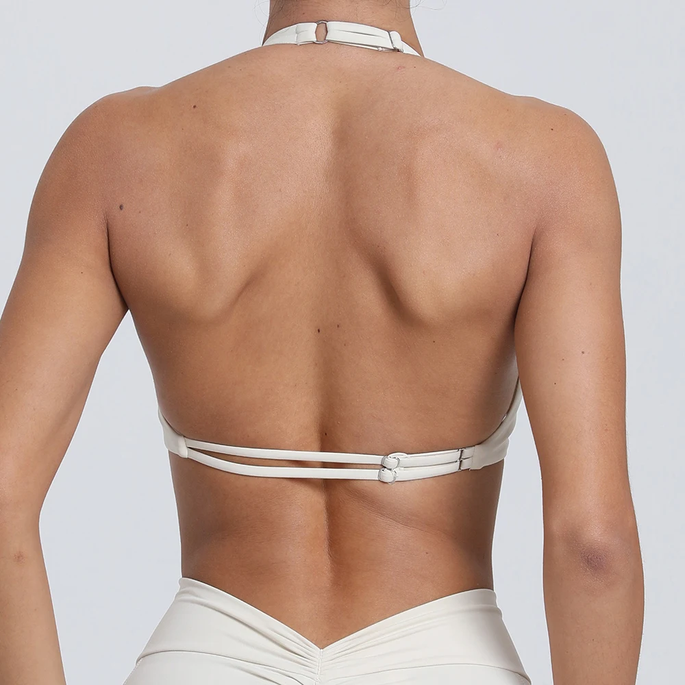 

Women halter Fitness Sport Bra high strength Tight Yoga Top Comprehensive Training Gym Yoga Underwear With Chest Pad Crop Top