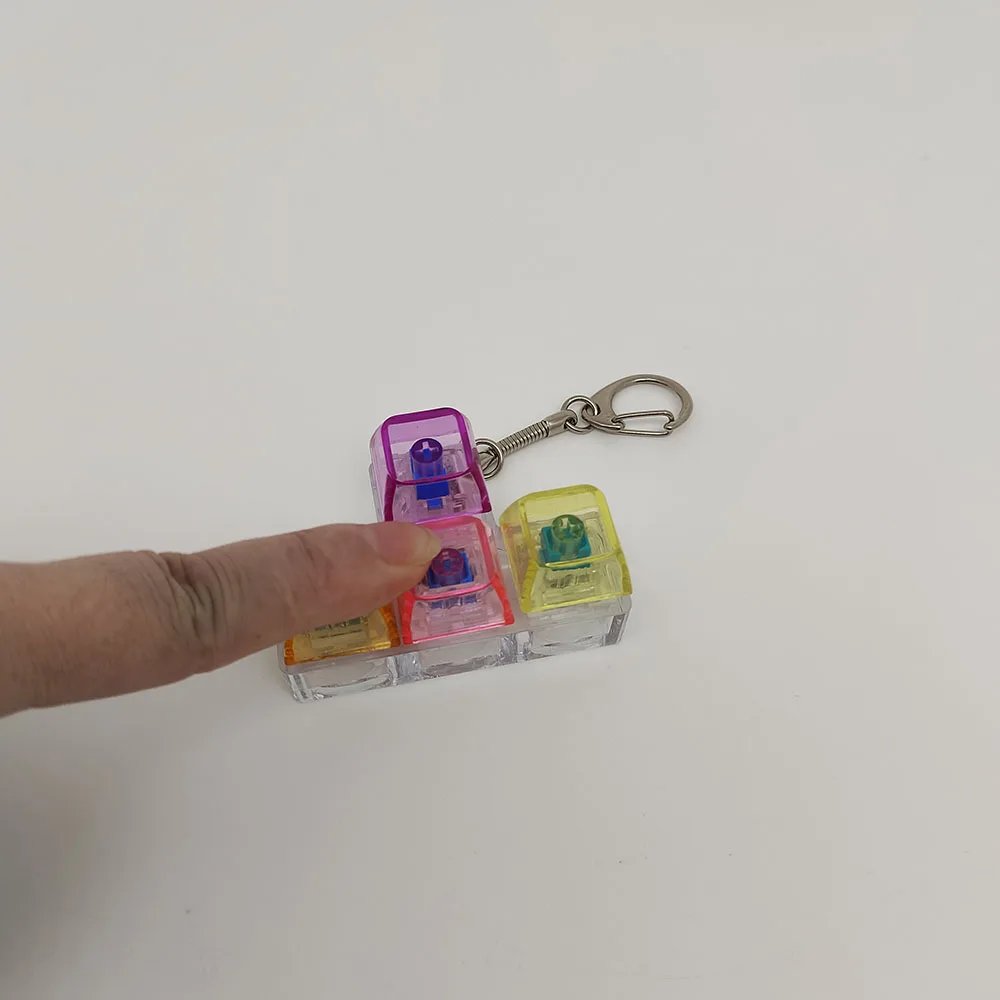 Fingertip Press To Decompress New Strange Toys Transparent Key Cap Keychain Key Ring Mobile Phone Backpack Pendant