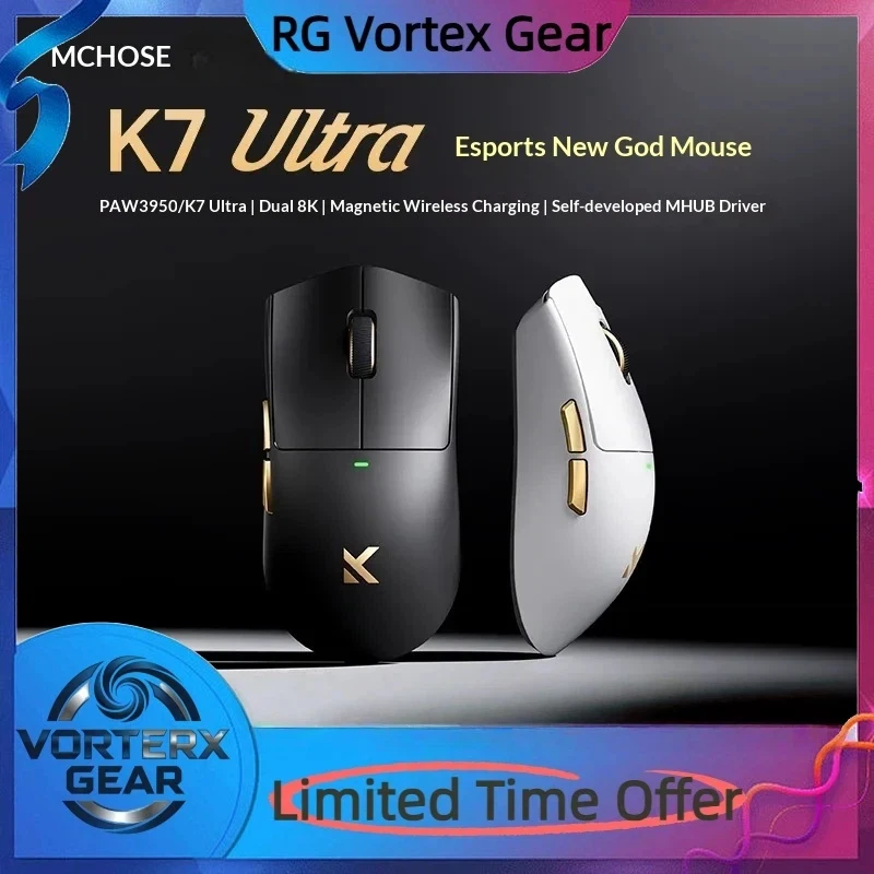 

Vortex Gear Mchose K7 Ultra Mouse Lightweight Gaming Rgb Double 8k Paw3950 Magnetic Wireless Charging Office Gaming Mouse