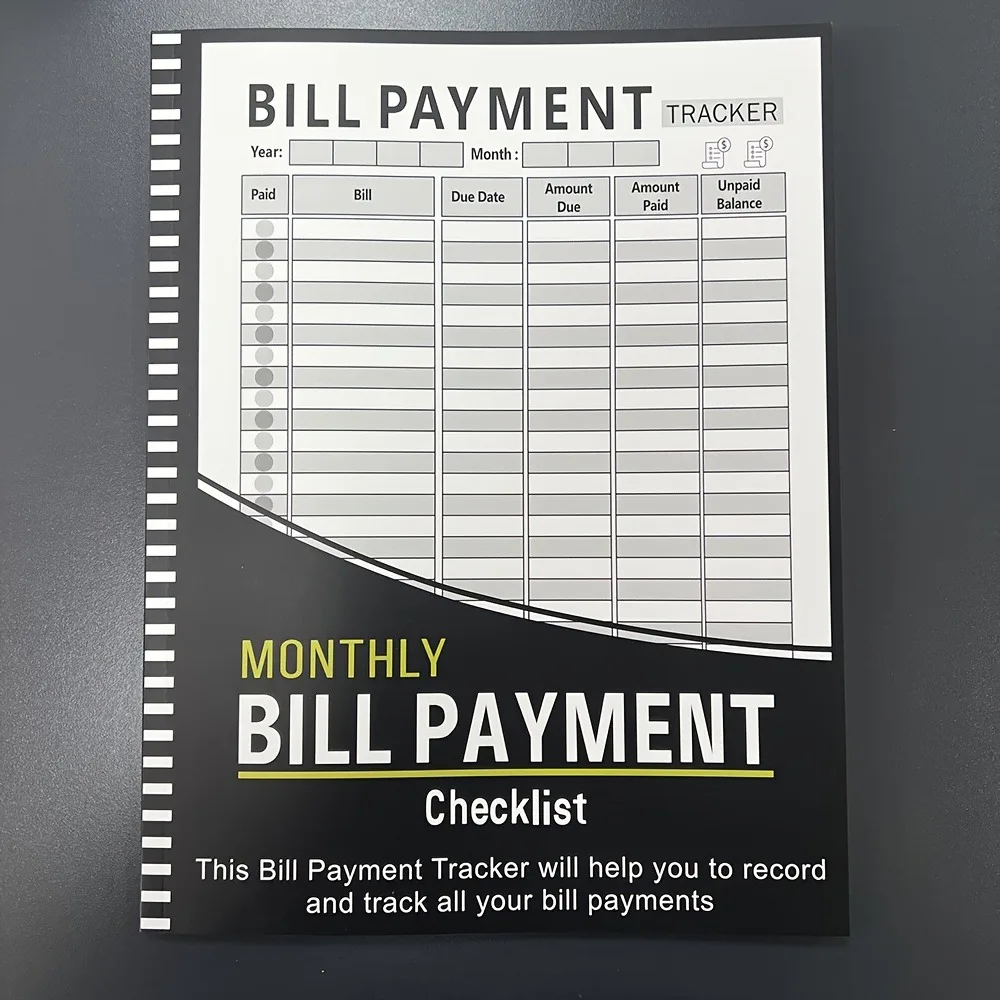 Caderno de planejador financeiro – Rastreador de contas mensais com lista de verificação, livro de registros de orçamento e pagamento para gerenciamento financeiro pessoal